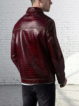 Crimson Reptile Leather Jacket