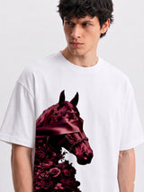 Crimson Equine Floral Tee
