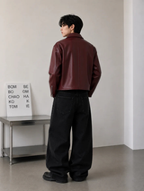 Crimson Clasp Leather Jacket