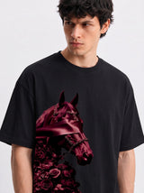Crimson Equine Floral Tee