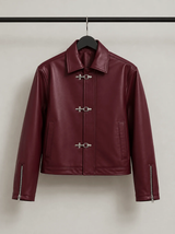 Crimson Clasp Leather Jacket