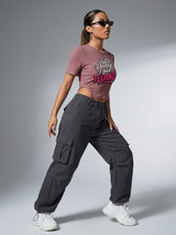 Techno Music Crop Tee