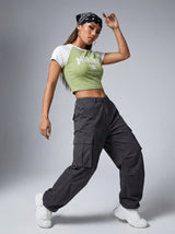 Miami Coast Green Crop Tee