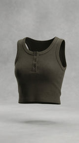 Olive Muse Crop Tank Top
