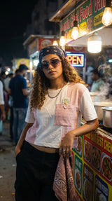 Soft Blush Pocket Crop Tee
