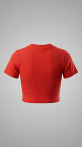 Scarlet Drift Crop Tee