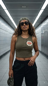 Olive Muse Crop Tank Top
