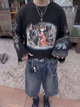 Sacred Ruin Distressed Waffle Tee