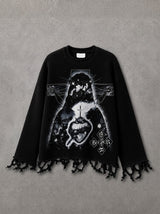 Crucifix Noir Waffle Knit Tee