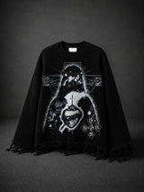 Crucifix Noir Waffle Knit Tee