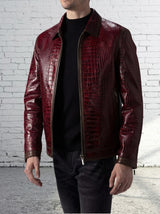 Crimson Reptile Leather Jacket