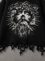 Sacred Bloom Distressed Waffle Knit Tee