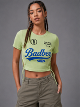 BADBEE Social Club Drawstring Crop Tee