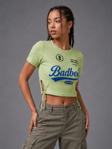 BADBEE Social Club Drawstring Crop Tee
