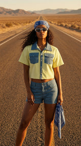 Sunflower Charm Crop Shirt